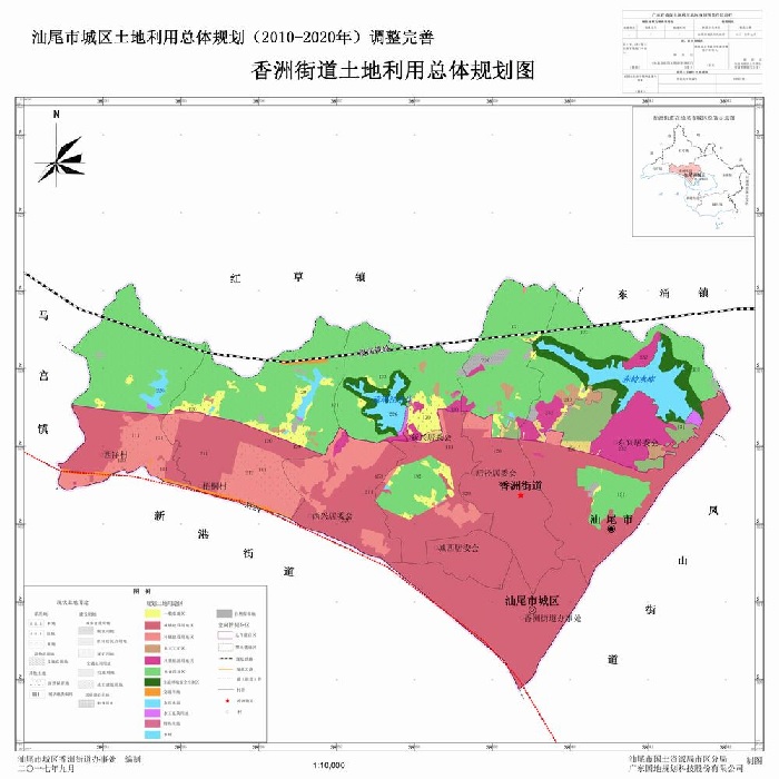 关于汕尾市城区各镇(街道)土地利用总体规划(2010-2020年)规划成果的