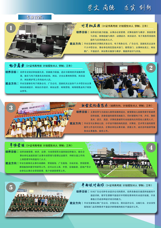 汕尾崇文中等职业技术学校2019招生简章