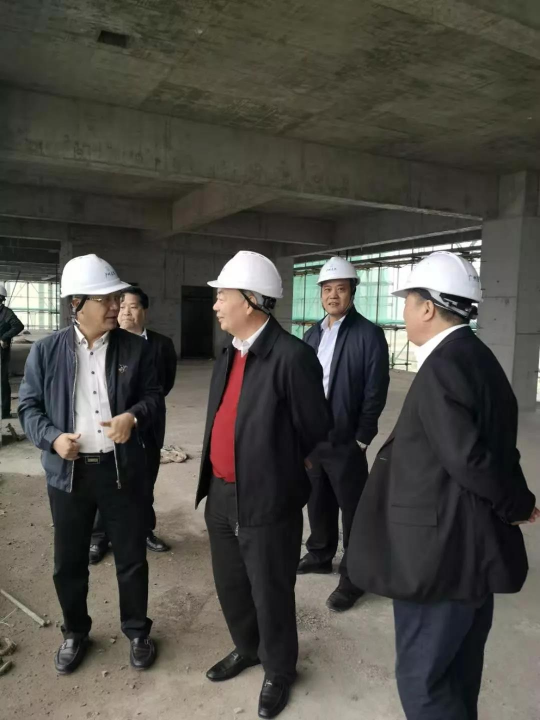 副市长蔡少华,副秘书长余振光到市民服务广场建设工地检查和指导工作