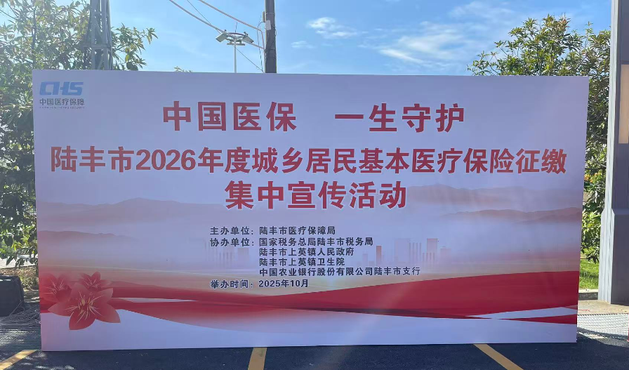 陆丰市医保局在上英镇开展2026年度城乡居民基本医疗保险征缴集中宣传活动